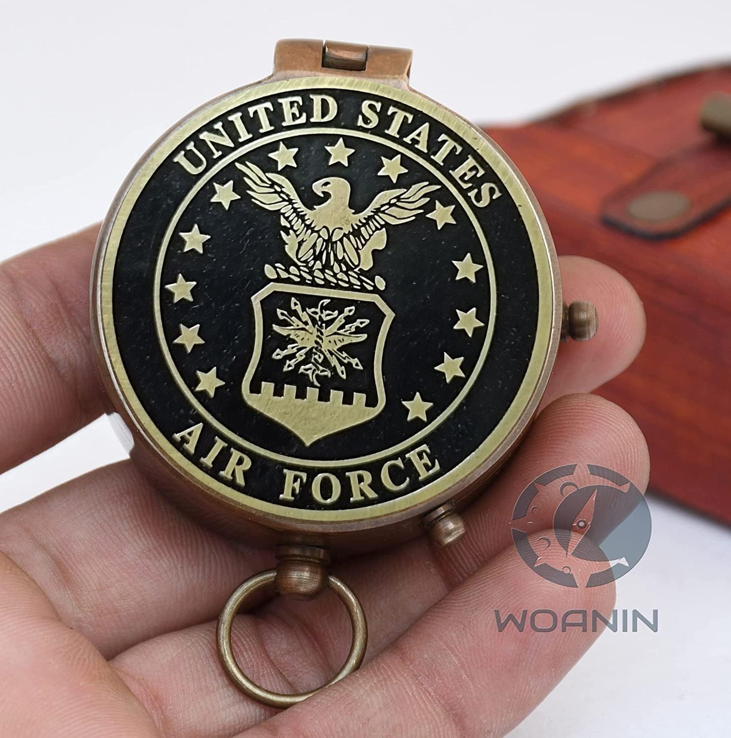 WOANIN Compass Gift for U.S Air Force, Engraved Navy Compass, Navy Gift, Navy Brass Compass, Retirement Gift, Personalized Compass, Antique Compass