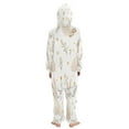 thumbnail image 3 of Soft Big Kids Onesie Pajamas Cozy Loose-Fit Jumpsuits for kids with Pockets for Christmas Lounge & Play Beige Bunnies, 3 of 8