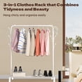 thumbnail image 6 of HioHa Garment Rack with Storage Shelf | Standing Clothes Hanging Rack for Bedroom, Closet & Laundry Room | Space-Saving Wardrobe Organizer with Bottom Shelf, 6 of 8