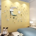 thumbnail image 3 of Cheers Removable 3D Acrylic Mirror Surface Moon + 38Pcs Stars Wall Sticker Home Decor, 3 of 7