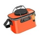 thumbnail image 5 of Cubo de pesca plegable para acampar al aire libre con correa para el hombro contenedor de pescado resistente naranja, 5 of 8