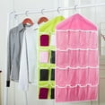 thumbnail image 3 of QUMONIN 16 Pockets Over Door Hanging Storage Bag Case Organizer Wall Door Hanger Closet Underwear Socks Bra Storage Organizer Sundries Holder (Pink), 3 of 8
