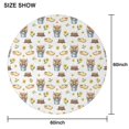 thumbnail image 6 of Highland Cow Bucket Flower Shoe Pattern Round Tablecloth 60"x60",Wrinkle Wipeable Table Cloth for Kitchen Dining Room Picnic Patio Party, 6 of 6