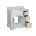 thumbnail image 3 of Zelda 36" Farmhouse Bathroom Vanity with White Cabinet and Carrara Marble Top, 3 of 6
