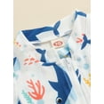 thumbnail image 5 of Bagilaanoe Toddler Baby Boys One-Piece Swimsuit Print Short Sleeve Zipper Rashguard Swimwear 3M 6M 12M 18M 24M 3T Kids Summer Bathing Suit, 5 of 7