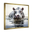 thumbnail image 2 of Designart "Majestic Hippo Elegance in Grey III" Animals Framed Wall Art Decor - Modern Grey Hippopotamus Living Room Framed Canvas Art, 2 of 6