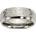 thumbnail image 1 of Titanium Polished And Hammered 8mm Beveled Edge Band (Size 13.5) Made In China tb236-13.5, 1 of 5