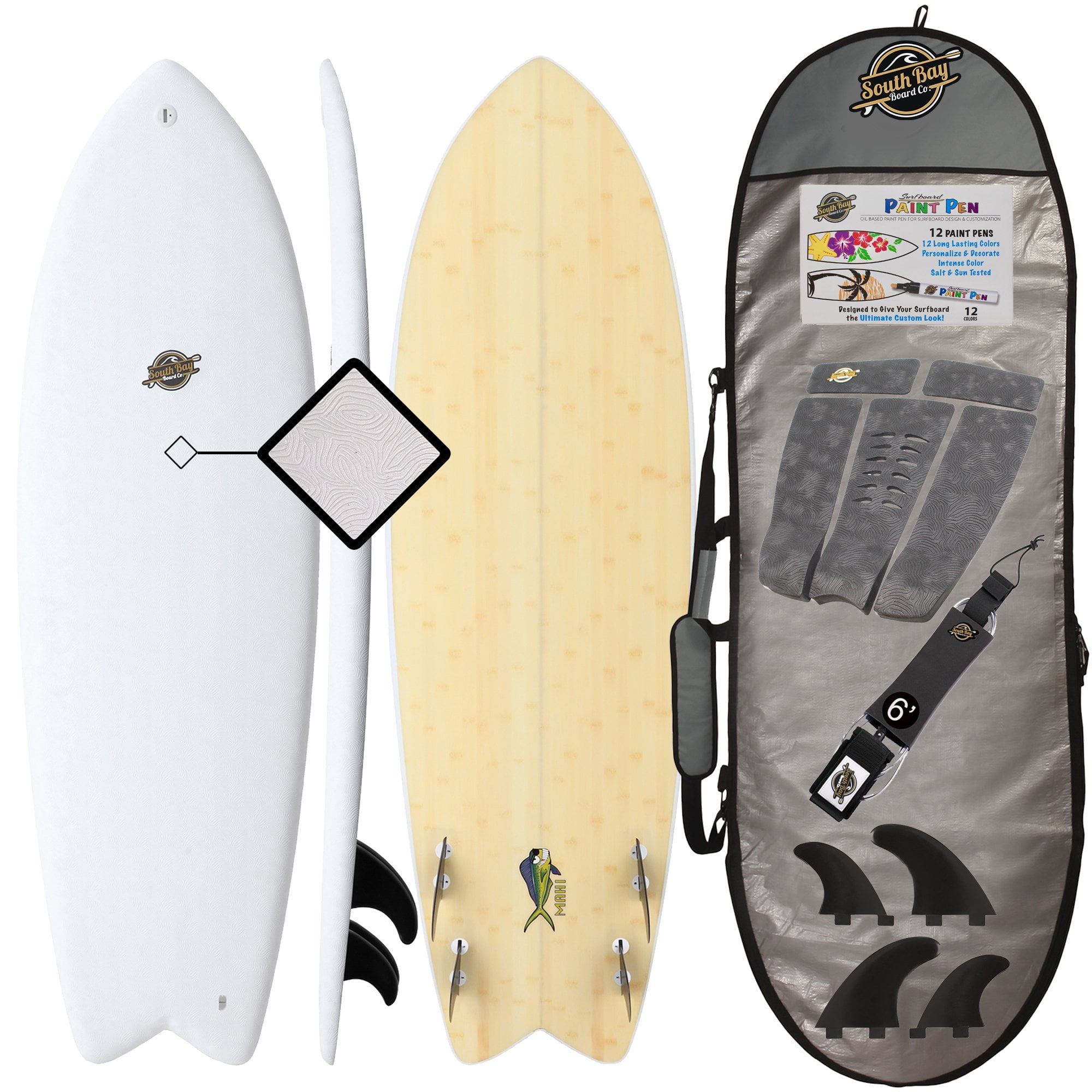 Premium Hybrid Soft Top Surfboards 58 Fish Surfboard The 58 Mahi