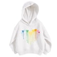 thumbnail image 2 of Bnwani Hoodies for Girls Cotton Long Sleeve Fall Loose Sweatshirt Hearts Printed Pullover Size 7-8, 2 of 3