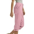 thumbnail image 5 of Womens Capri Pants with Pockets, Casual Summer Work Pants, Elastic Waist Cargo Capris for Women, Stretch Cropped Pants Lightweight Capris for Seniors Travel Gym, S-XXL, 5 of 7