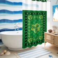 thumbnail image 5 of No Hook Shower Curtain with Built-in Rings - St. Patrick's Day Washable Waterproof Fabric Bathroom Curtains for Hotel,Rentals, Stall 54 X 78 Inch , Green Plaid Clo-ver Pattern, 5 of 9