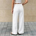 thumbnail image 6 of Lmnyox Kid's Sweatpants Wide Leg Solid Color Elastic Waist Drawstring Pants Open Bottom Trousers with Pockets, 6 of 8