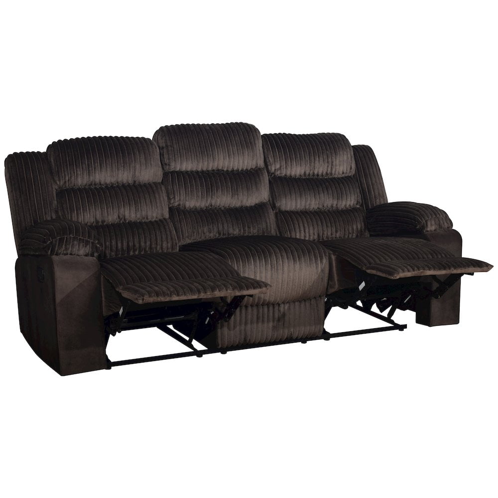 New Classic Furniture Willow Wood & Fabric Sofa with Dual Recliner in Brown