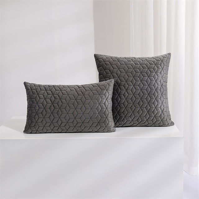Hexagonal Pattern Embossed Pillow Cover Bed Pillow Bedside Living Room Sofa Cushion Back Pillowcase Silk for Face And Hair