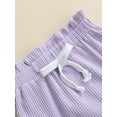 thumbnail image 6 of Gureui Newborn Baby Girl Summer Clothes Set Solid Color Sleeveless Ruffle Ribbed Knitted Tank Top Shorts Set, 6 of 9