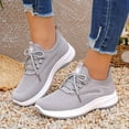 thumbnail image 2 of Women's Walking Shoes Non Slip Athletic Running Tennis Slip on Breathable Gym Workout Fashion Lace up Comfortable Sneakers Gray Size 6.5, 2 of 4