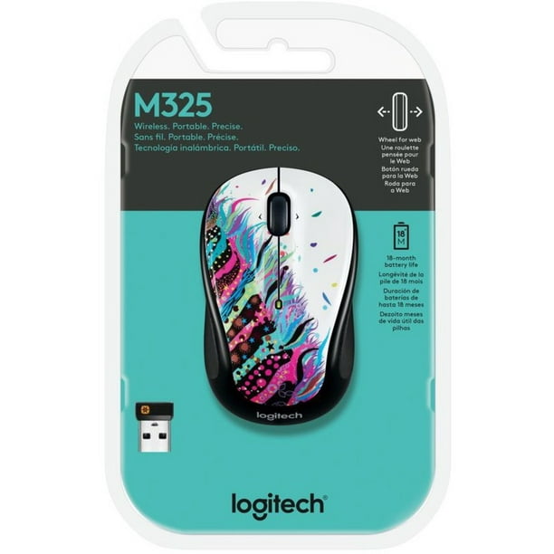 Logitech M325 Wireless Mouse, 2.4 GHz with USB Unifying Receiver, 1000 DPI Optical Tracking, 18-Month Life PC / Mac / Laptop Chromebook (Celebration Black) - Walmart.com