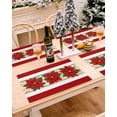 thumbnail image 5 of Christmas Placemats Set of 6 Poinsettia Flower Christmas Placemats for Dining Table Red Table Mat Winter Holiday Home Party Kitchen Table Decorations, 5 of 6