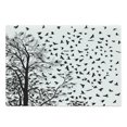 thumbnail image 1 of Black and White Cutting Board, Tree Birch Branches Flying Birds Natural Life Fall Themed Silhouette Style, Decorative Tempered Glass Cutting and Serving Board, in 3 Sizes, by Ambesonne, 1 of 2
