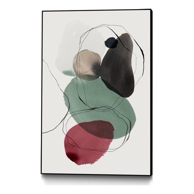 Giant Art Toile 24x36 Kachi I Encadrée en Rouge