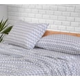 thumbnail image 4 of RUVANTI 100% Cotton Sheets – Twin Size Percale Bedding, Cooling & Breathable Floral Design, Durable with a Crisp, Soft & Comfortable Feel, 16" Deep Pocket, 3-Piece Set, Chevron, 4 of 10