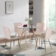 thumbnail image 3 of Sillas de Comedor Beige HOMEMAKE FURNITURE 4 Piezas Patas Doradas de Metal Escandinavo Minimalista, 3 of 6