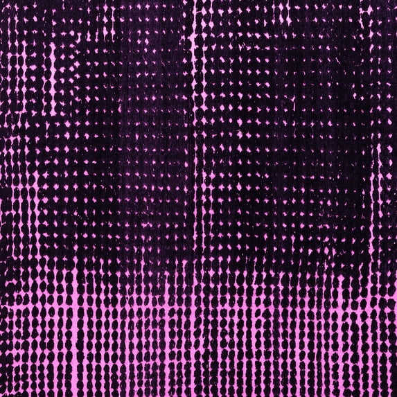 Ahgly Company Indoor Square Abstract Pink Modern Area Rugs, 7' Square
