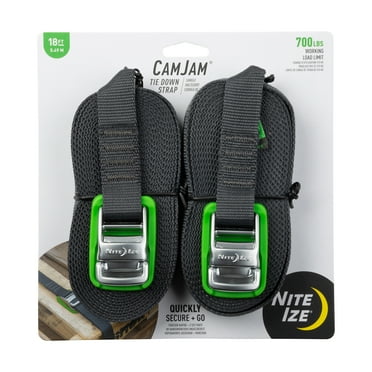 Nite Ize 2-Pack CamJam Tie Down Straps, 18’ - 700 lbs Load Limit