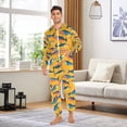 thumbnail image 6 of FORMRS Onesies Pajama for Adults Unisex Hoodie Winter Jumpsuit One Piece Sleepwear, Sizes S-2XL, Yellow Sardines Pattern, 6 of 7