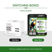 63 Black Ink Cartridge Compatible for HP 63xl Black Ink Cartridges for HP Envy 4520 Officejet 3830 4650 5255 5258 4655 5252 Deskjet 3632 3631 Printer(2 Black)