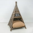 thumbnail image 5 of THE LICKER STORE Tiki Tent 20" x 20" Coastal Handwoven Rattan Pet Bed with Machine-Washable Cushion, Kubu Gray, CBD1002A, 5 of 9