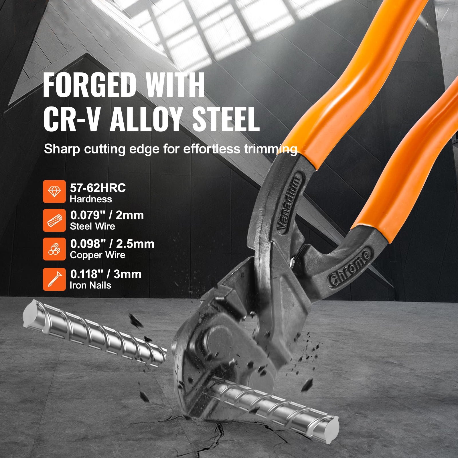 SKYSHALO Bolt Cutter, 8" Mini Lock Cutter with Streamlined Ergonomic Handle, Chromium Vanadium Alloy Steel Blade, Heavy Duty Bolt Cutter for Rods, Bolts, Steel Wires, Cables, Rivets, and Chains