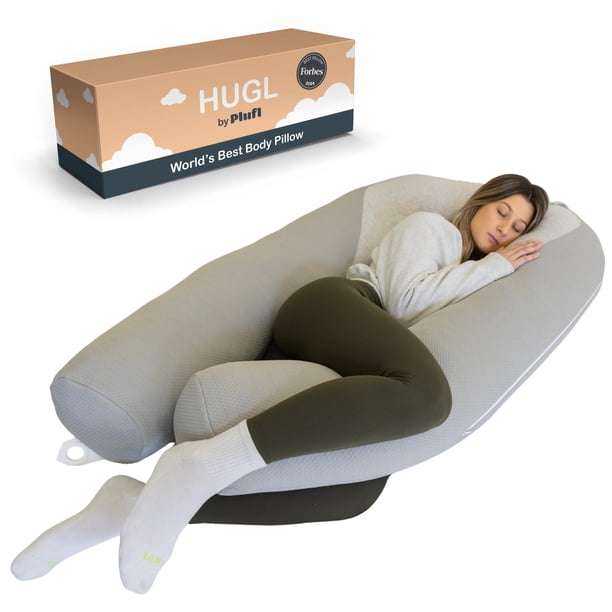 Almohada corporal Plufl Hugl refrescante en U, gris