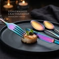 thumbnail image 4 of Buffet Flatware Set, 4 Piece Stainless Steel Dinner Steak Knife Fork Tea Spoons Utensils Cutlery Service for 1, Rainbow, 4 of 6