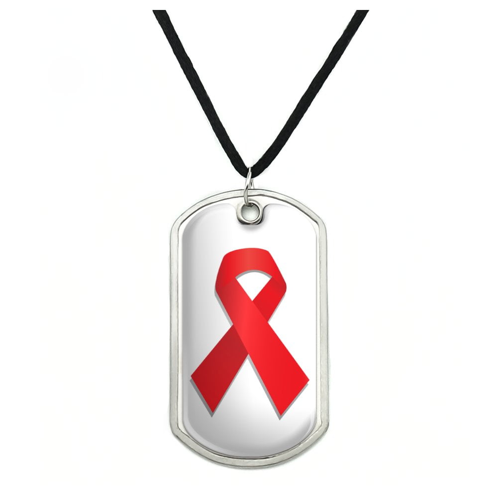 Red ribbon shop necklace
