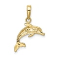 thumbnail image 4 of FB Jewels 10K Yellow Gold Dolphin Jumping 2D High Polish Pendant, 4 of 4