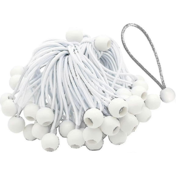 50 Pack Heavy Duty Bungee Cords with Hooks for Tents, Tarps, Banners, and Canopies - Secure Fastening Solution