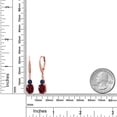 thumbnail image 6 of Gem Stone King 18K Rose Gold Plated Silver Red Rhodolite Garnet and Blue Sapphire Dangle Earrings for Women with Lab Grown Diamond (4.73 Cttw, Oval 9X7MM), 6 of 6