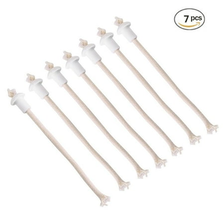 Three Wick Glass - Yosoo 7Pcs Ceramic Holders Torch Wine Bottle Oil Candle Lamp Fiber Glass Heat-Resistant Kerosene Wick