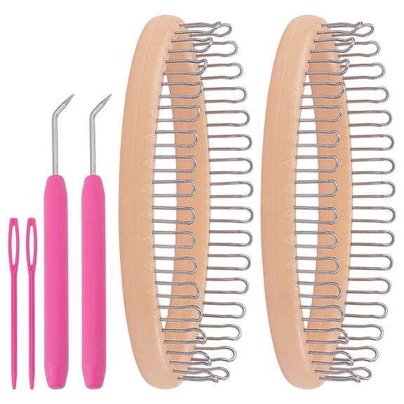 2 Set Sock Loom Kit Knitting Loom for Beginners Oval Sock Knitting Loom Set with Crochet Hooks Knitting Needles for DIY Craft Sewing Accessories