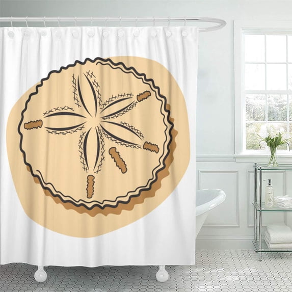 KSADK Animal Sand Dollar Sea Urchin Sitting on Sandy Beach Ocean Shower Curtain Bathroom Curtain 60x72 inch