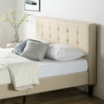thumbnail image 2 of Zinus Ibidun 40" Upholstered Platform Bed Frame, Beige, Full, 2 of 12