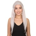 thumbnail image 6 of CW Premium Men's Long White Straight 20' Warlock Cosplay Wig - Lace Front Heat Resistant Fibers - Pulled Back Pony Tail, 6 of 7