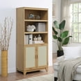 thumbnail image 2 of Manhattan Comfort Sheridan Bookcase Cabinet from Engineered Wood in Natural, 2 of 9