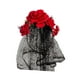 thumbnail image 3 of Diadema de flores con velo de Halloween, guirnalda para boda, cosplay, disfraz para mujer Rojo, 3 of 9