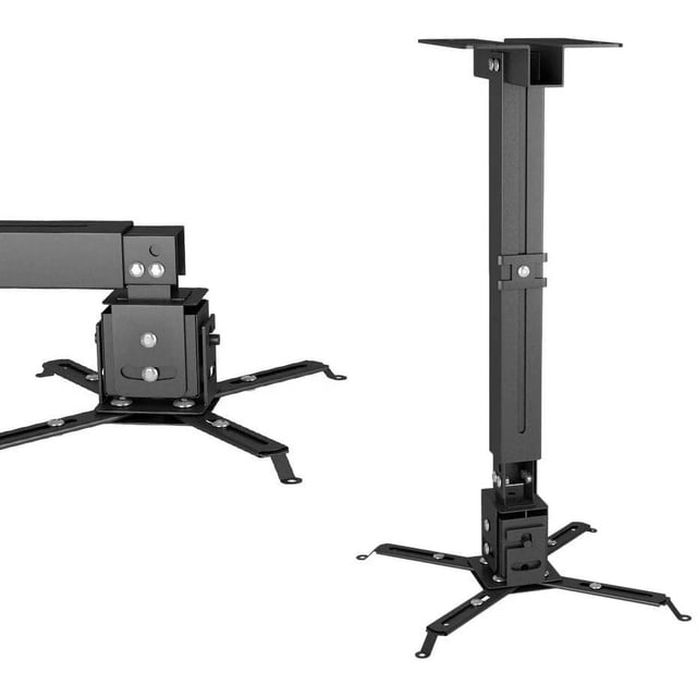 VANKYO Soporte de Techo Universal para Proyector, Altura Ajustable, Articulación Giratoria, Soporte para Proyectores de Montaje en Pared, Negro