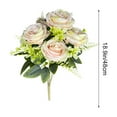 thumbnail image 4 of JASKFLY Artificial Rose Bouquet - Faux Flowers with Realistic Leaves & Stems for Home Decor, Office, & Commercial Spaces, 4 of 8