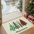 thumbnail image 6 of Beige Xmas Tree Christmas Welcome Doormat, Winter Home Decor 0.39IN Low-Profile Switch Rug Door Mat Floor Mat for Indoor Outdoor 16*24Inch C, 6 of 6