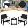thumbnail image 6 of SEGMART 3 Piece Outdoor Patio Furniture Sets, Rattan Bistro Porch Furniture Wicker Chairs with Coffee Table and Cushions, Outdoor Bistro Conversation Sets for Garden Backyard Lawn Pool, Black, S76012, 6 of 11