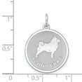 thumbnail image 3 of White Sterling Silver Charm Pendant 26 mm 19 Rhodium-Plated Schipperke Disc, 3 of 4